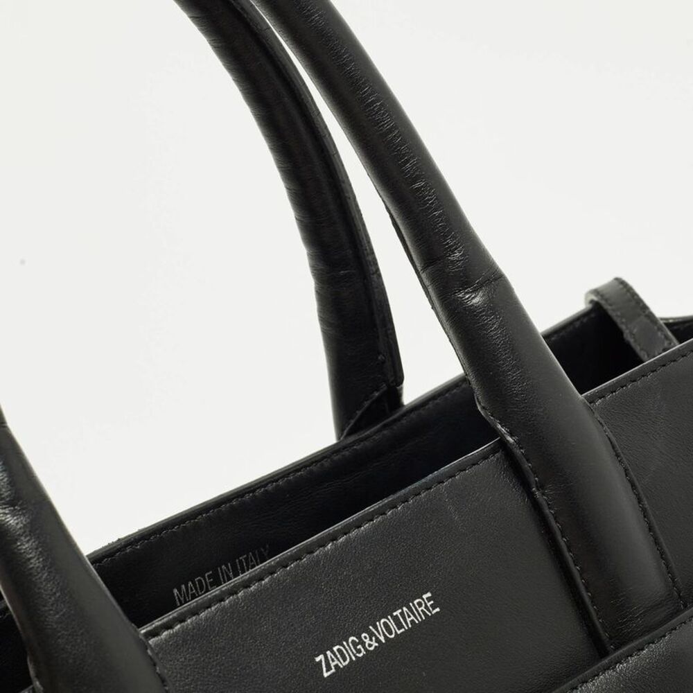 Zadig & Voltaire Candide Embellished Medium Black Leather Tote - Picture 7 of 7